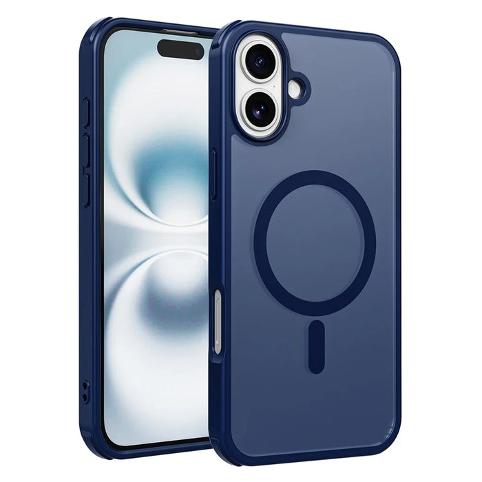 For iPhone 16 Magnetic Case Compatible with MagSafe TPU+PC Phone Cover - Blue - 1