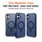 For iPhone 16 Magnetic Case Compatible with MagSafe TPU+PC Phone Cover - Blue - 3