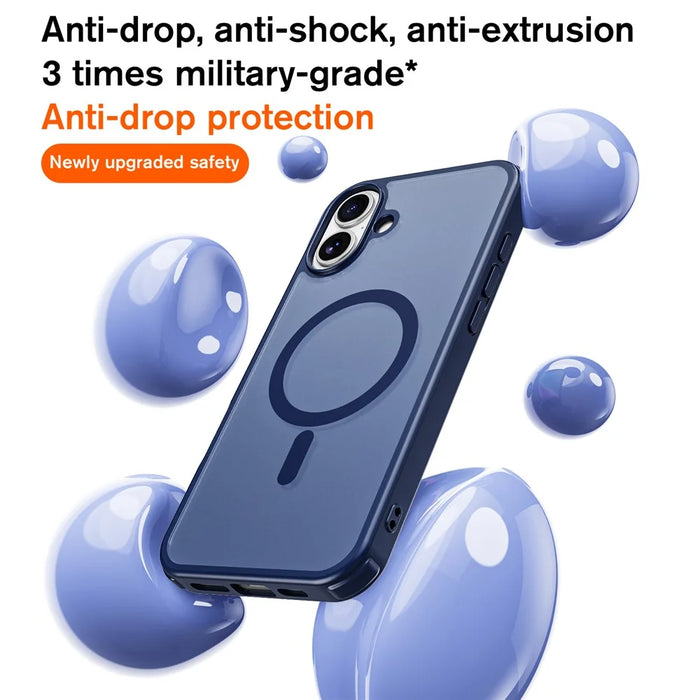 For iPhone 16 Magnetic Case Compatible with MagSafe TPU+PC Phone Cover - Blue - 7