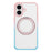 For iPhone 16 Plus Case Compatible with MagSafe Ring Kickstand TPU+PC Back Cover - Gradient Pink Blue - 7