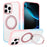 For iPhone 16 Pro Max Case Compatible with MagSafe Ring Kickstand TPU+PC Back Cover - Gradient Pink Blue - 1