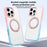 For iPhone 16 Pro Max Case Compatible with MagSafe Ring Kickstand TPU+PC Back Cover - Gradient Pink Blue - 2