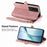 For TCL 50 5G PU Leather Stand Wallet Cover Geometry Imprinted Phone Case - Pink - 3