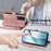 For TCL 50 5G PU Leather Stand Wallet Cover Geometry Imprinted Phone Case - Pink - 6