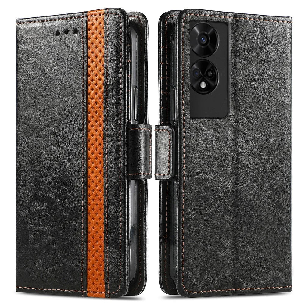 For TCL 50 5G Phone Cases CASENEO PU Leather Cover Stand with RFID Blocking Wallet - Black - 1