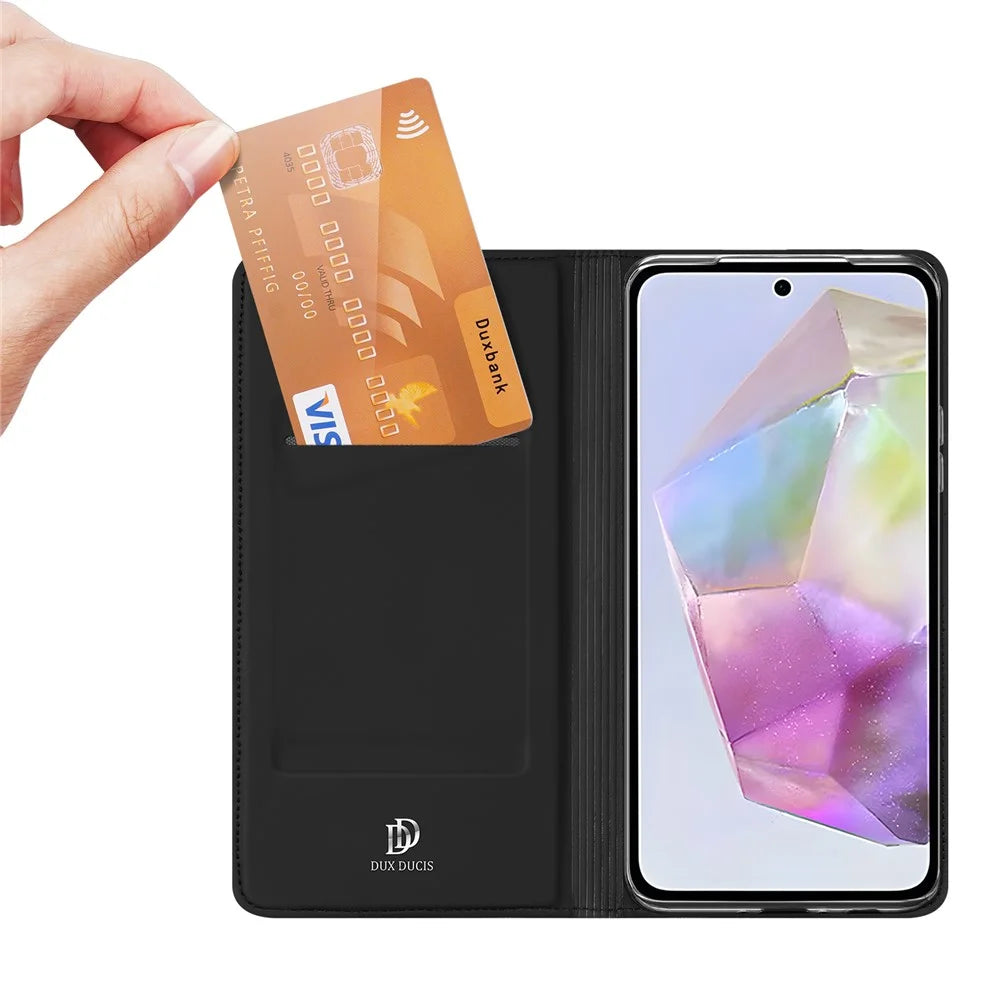 DUX DUCIS For Samsung Galaxy A56 5G / A36 5G Case  Skin Pro Series Leather Cover Card Holder - Black - 2