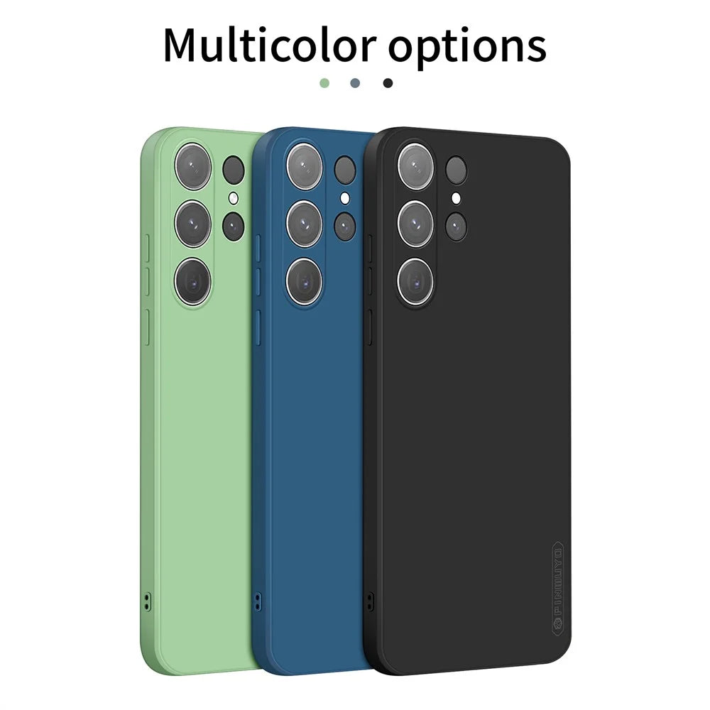 PINWUYO For Samsung Galaxy S25 Ultra Phone Case  Soft Matte TPU Mobile Back Cover - Black - 3