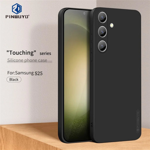 PINWUYO For Samsung Galaxy S25 Phone Case  Soft Matte TPU Mobile Back Cover - Black - 2