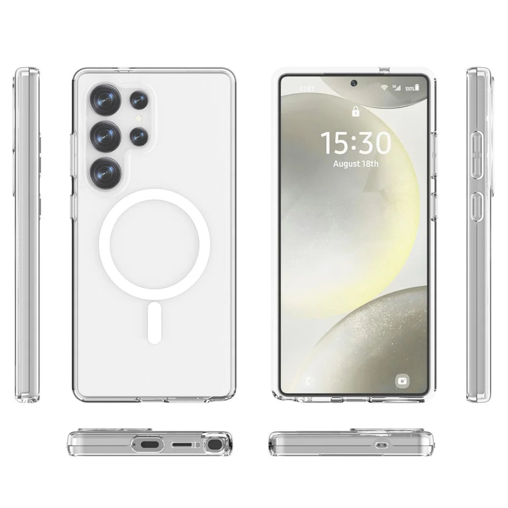 For Samsung Galaxy S25 Ultra Case Magnetic Case TPU+PC Clear Phone Back Cover - 3