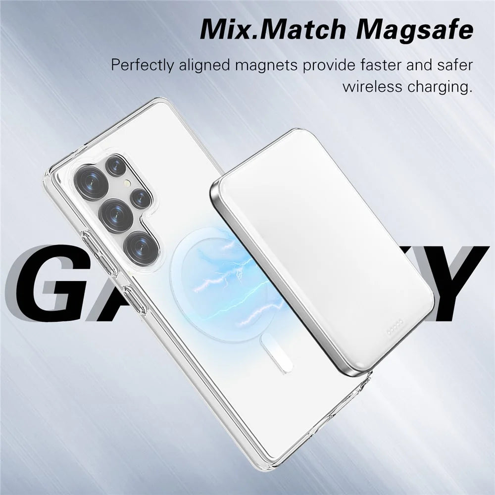 For Samsung Galaxy S25 Ultra Case Magnetic Case TPU+PC Clear Phone Back Cover - 7