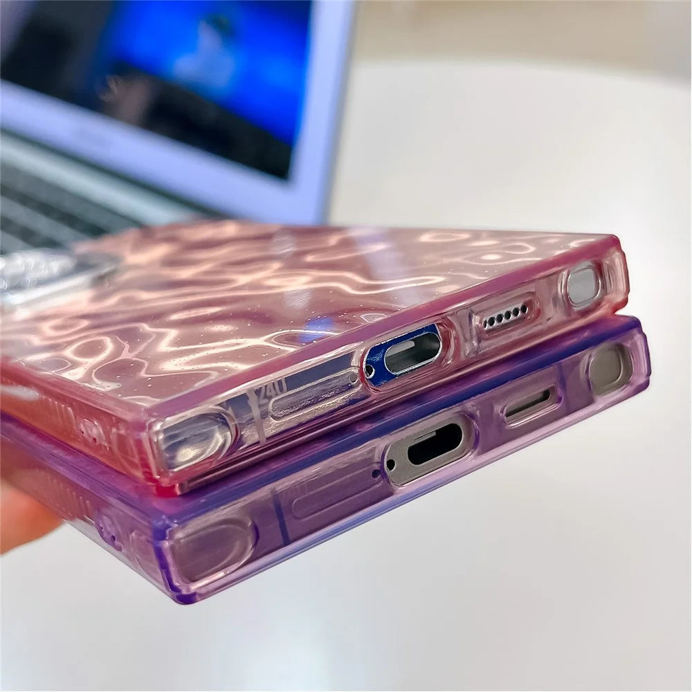 For Samsung Galaxy S25 Ultra Case IMD Design Shockproof PC+TPU Phone Cover with Glass Lens Film - Wrinkle Pattern / Silver - 5