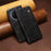 For vivo X200 5G Case Crazy Horse Texture Waxy Leather Wallet Stand Phone Cover - Black - 7