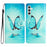 For Samsung Galaxy A36 5G Wallet Case PU Leather Pattern Printing Stand Phone Cover with Strap - Blue Butterfly - 1