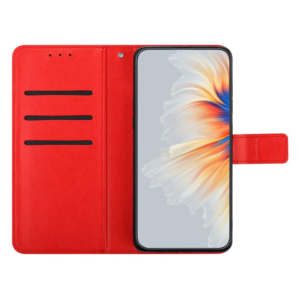 For Samsung Galaxy A36 5G Leather Case with Card Slots Mandala Pattern Phone Cover Stand - Red - 2