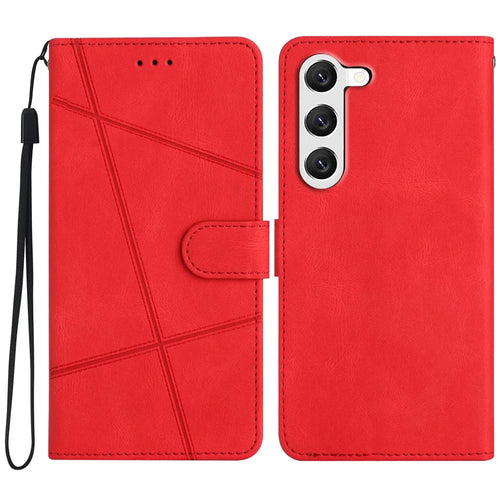 For Samsung Galaxy A36 5G Case Crazy Horse Texture PU Leather Wallet Stand Phone Cover - Red - 1