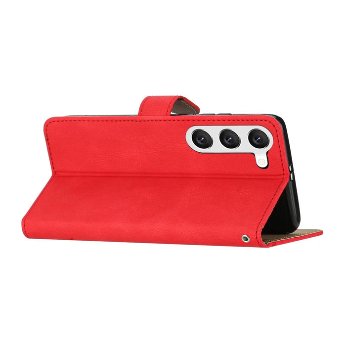 For Samsung Galaxy A36 5G Case Crazy Horse Texture PU Leather Wallet Stand Phone Cover - Red - 3