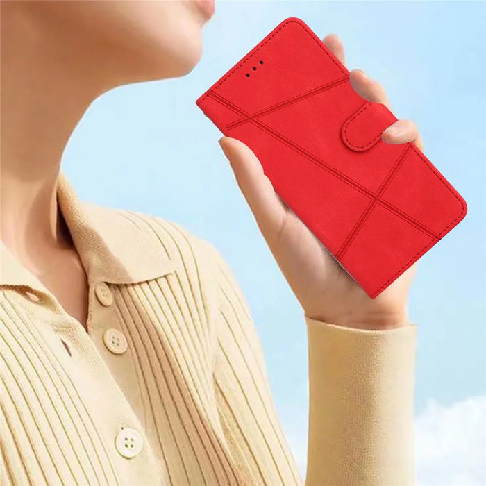 For Samsung Galaxy A36 5G Case Crazy Horse Texture PU Leather Wallet Stand Phone Cover - Red - 5