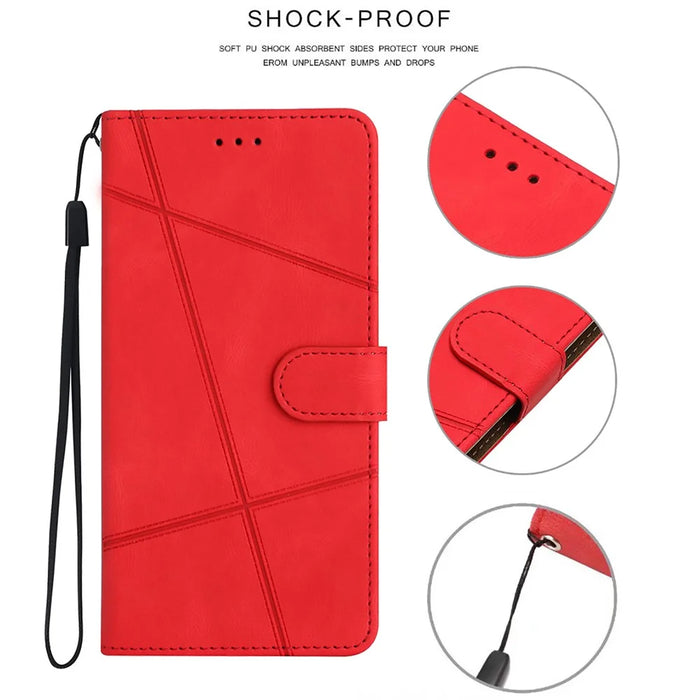 For Samsung Galaxy A36 5G Case Crazy Horse Texture PU Leather Wallet Stand Phone Cover - Red - 7