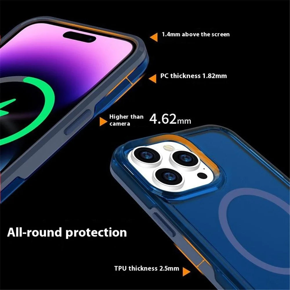 For iPhone 16 Pro Max Back Cover Skin Touch Frosted Semi-Transparent Magnetic Phone Case - Hot Pink - 4