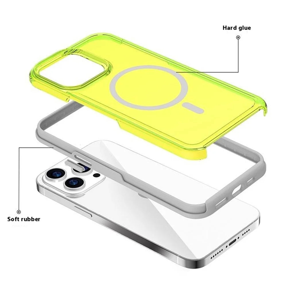 For iPhone 16 Pro Max Back Cover Skin Touch Frosted Semi-Transparent Magnetic Phone Case - Hot Pink - 6