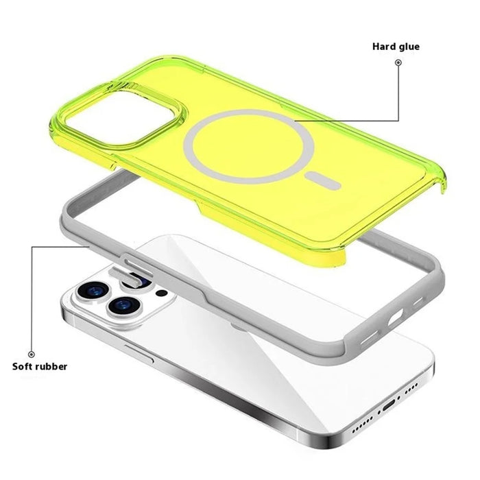 For iPhone 16 Pro Back Cover Skin Touch Frosted Translucent Magnetic Phone Case - Hot Pink - 6