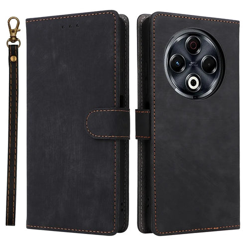 For TECNO Spark 30 4G KL6 Wallet Phone Case RFID Blocking PU Leather Flip Cover Stand View - Black - 1