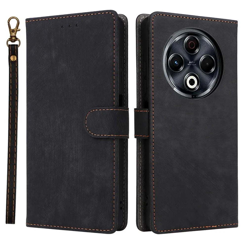 For TECNO Spark 30 4G KL6 Wallet Phone Case RFID Blocking PU Leather Flip Cover Stand View - Black - 1