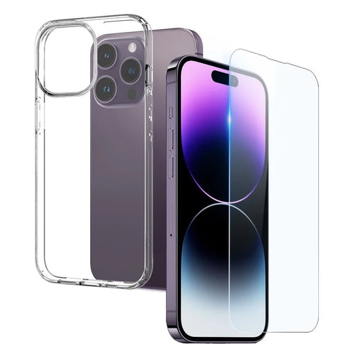NORTHJO 2 in 1 Anti-Drop Phone Case + Tempered Glass Screen Protector for iPhone 14 Pro Ultra Clear TPU Shockproof Cover - 1