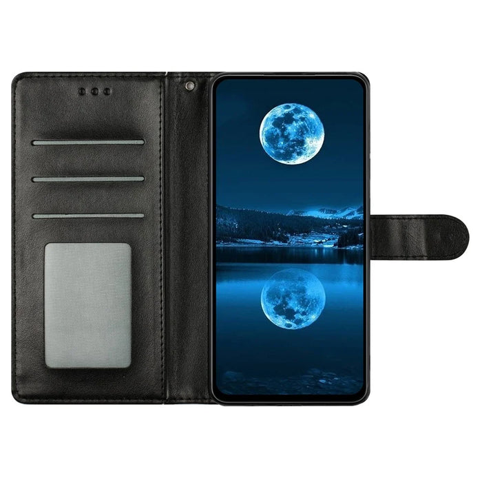 For Samsung Galaxy A36 5G Leather Case Wallet Stand Phone Cover with Handy Strap - Black - 3