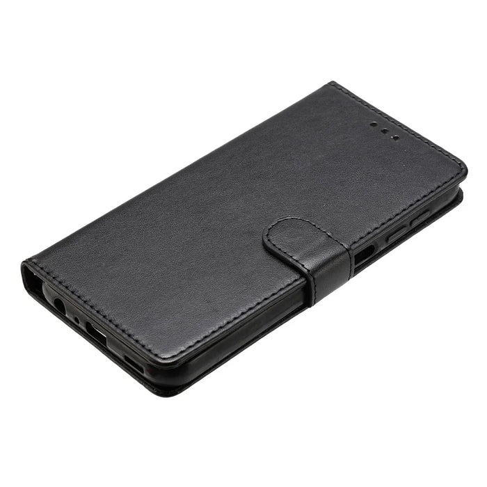 For Samsung Galaxy A36 5G Leather Case Wallet Stand Phone Cover with Handy Strap - Black - 4