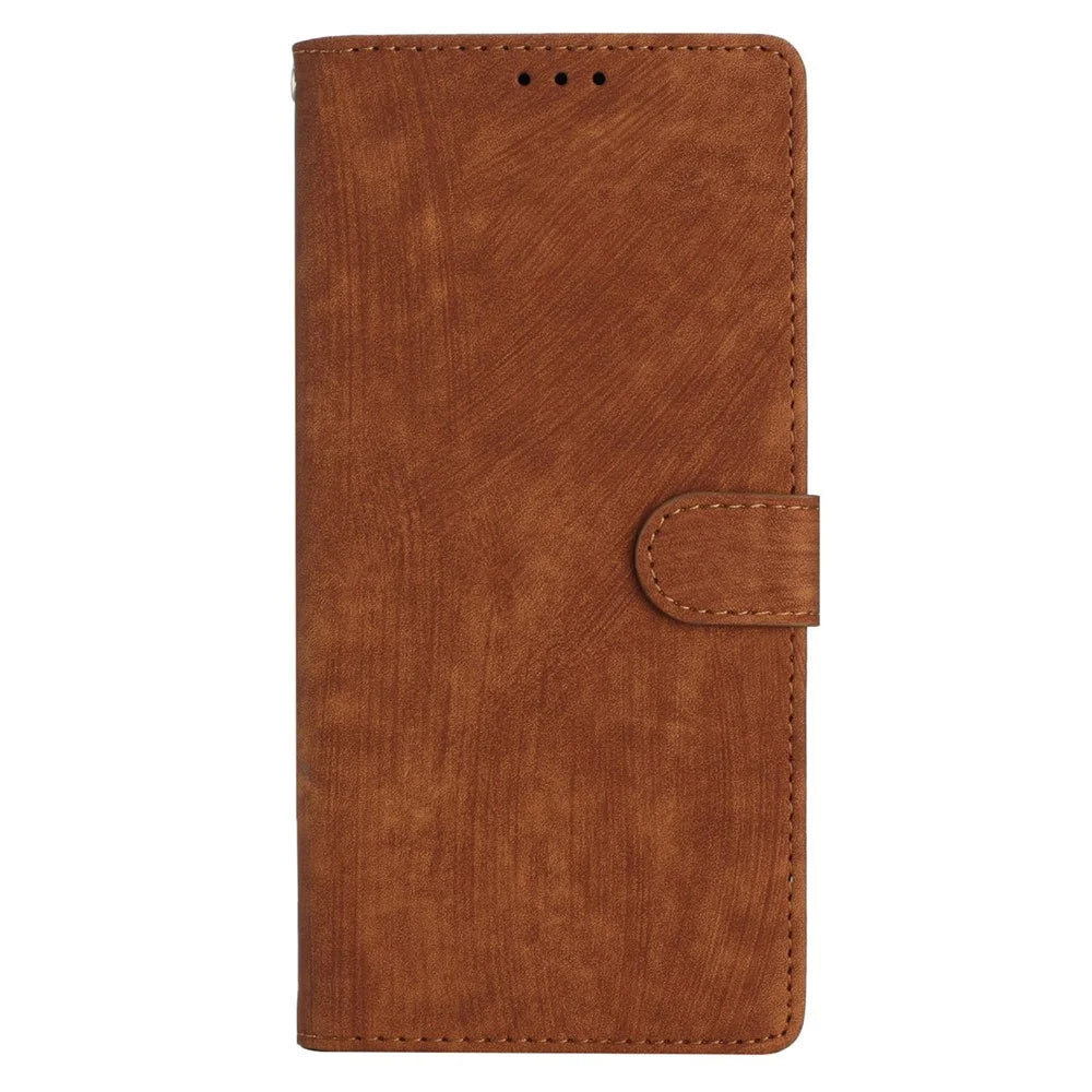 For Samsung Galaxy A36 5G Case with Card Clots Skin-Touch PU Leather Phone Cover Stand - Brown - 7