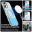 For iPhone 16 Plus Case Compatible with MagSafe Color Splicing IMD TPU+PET+PC Mobile Cover - Blue - 3
