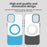 For iPhone 16 Plus Case Compatible with MagSafe Color Splicing IMD TPU+PET+PC Mobile Cover - Blue - 6