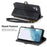 For Samsung Galaxy A36 5G Case Zipper Wallet Geometry Lines Leather Phone Cover - Black - 3