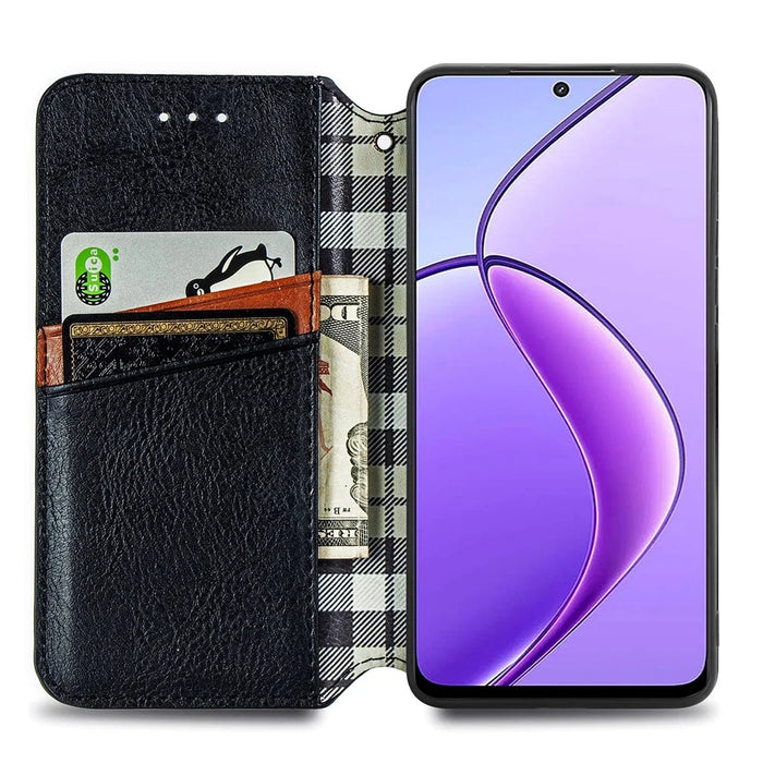 For TECNO Spark 30C 4G PU Leather Case Rhombus Imprint Wallet Stand Phone Cover - Black - 2