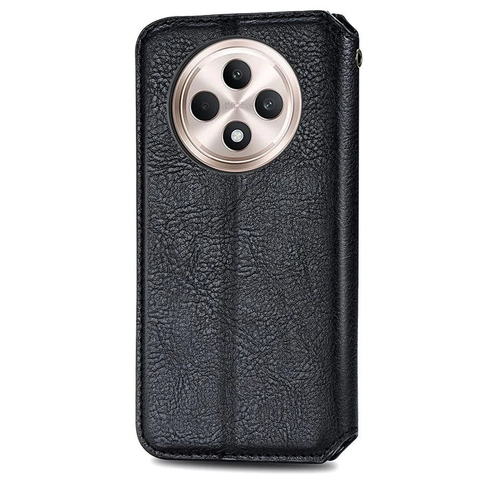 For TECNO Spark 30C 4G PU Leather Case Rhombus Imprint Wallet Stand Phone Cover - Black - 5