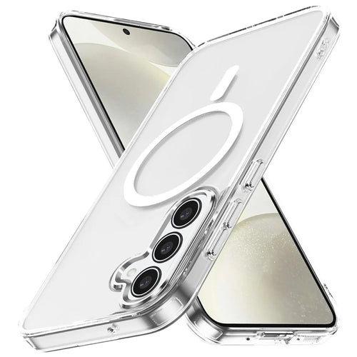 For Samsung Galaxy S24 FE Magnetic Case TPU+PC Transparent Phone Cover - Transparent - 1
