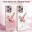 KADEM For iPhone 13 Pro Case Dragonfly Kickstand TPU Flowers Glitter Phone Cover - Pink - 3