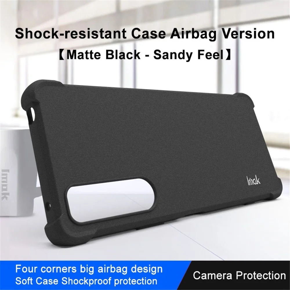 IMAK For Sony Xperia 5 IV 5G Matte Surface Soft TPU Cover Four Corner Airbag Anti-drop Phone Case - Black - 2