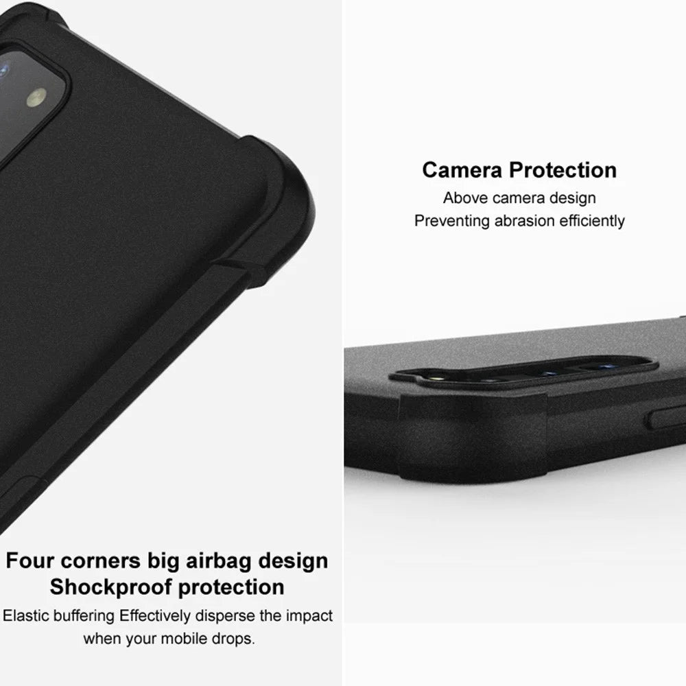 IMAK For Sony Xperia 5 IV 5G Matte Surface Soft TPU Cover Four Corner Airbag Anti-drop Phone Case - Black - 5