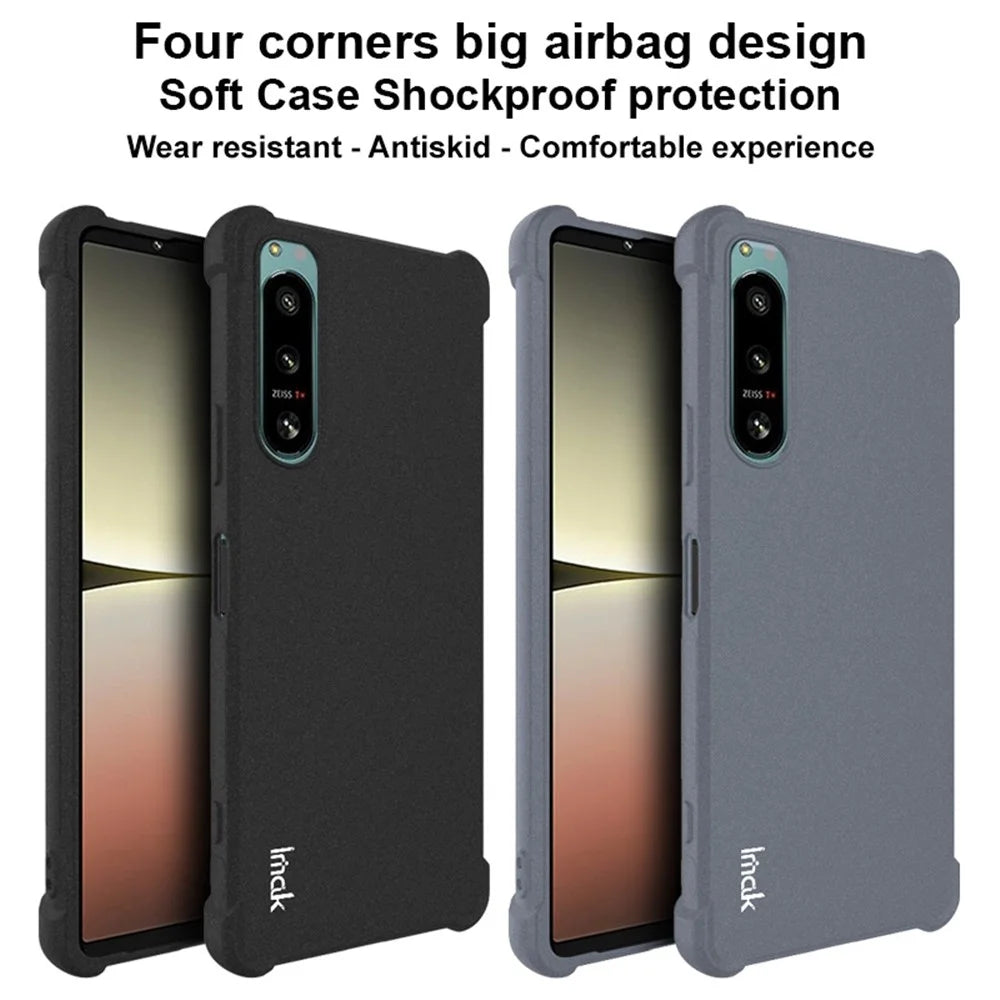 IMAK For Sony Xperia 5 IV 5G Matte Surface Soft TPU Cover Four Corner Airbag Anti-drop Phone Case - Black - 7