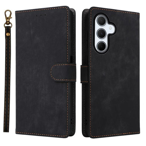 For Samsung Galaxy A36 5G Wallet Phone Case RFID Blocking PU Leather Flip Cover Stand View - Black - 1