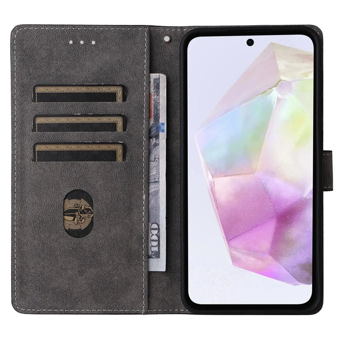 For Samsung Galaxy A36 5G Wallet Phone Case RFID Blocking PU Leather Flip Cover Stand View - Black - 2