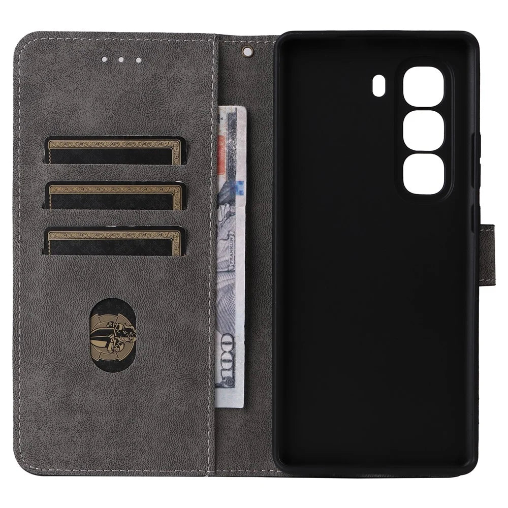 For Infinix Hot 50 Pro+ 4G X6880 Wallet Phone Case RFID Blocking PU Leather Flip Cover Stand View - Black - 5