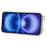 For iPhone 16 Case with Card Holder, Shoulder Strap PC+TPU Ring Kickstand Phone Back Cover - Grey Blue - 2