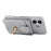 For iPhone 16 Case with Card Holder, Shoulder Strap PC+TPU Ring Kickstand Phone Back Cover - Grey Blue - 3