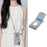 For iPhone 16 Case with Card Holder, Shoulder Strap PC+TPU Ring Kickstand Phone Back Cover - Grey Blue - 4
