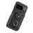 For Google Pixel 9 Case with Card Holder, Shoulder Strap PC+TPU Ring Kickstand Phone Back Cover - Black - 6