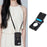 For iPhone 16 Plus Case with Card Holder, Shoulder Strap PC+TPU Ring Kickstand Phone Back Cover - Black - 4
