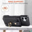 For iPhone 16 Plus Case with Card Holder, Shoulder Strap PC+TPU Ring Kickstand Phone Back Cover - Black - 5